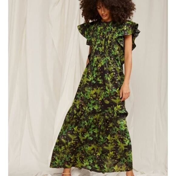 CYNTHIA ROWLEY Sz S Small Jungle Tropical Print Nairobi Caftan Dress - Picture 1 of 10